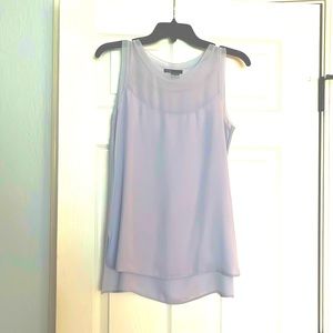 Vince silk sheer light blue high low flowy top